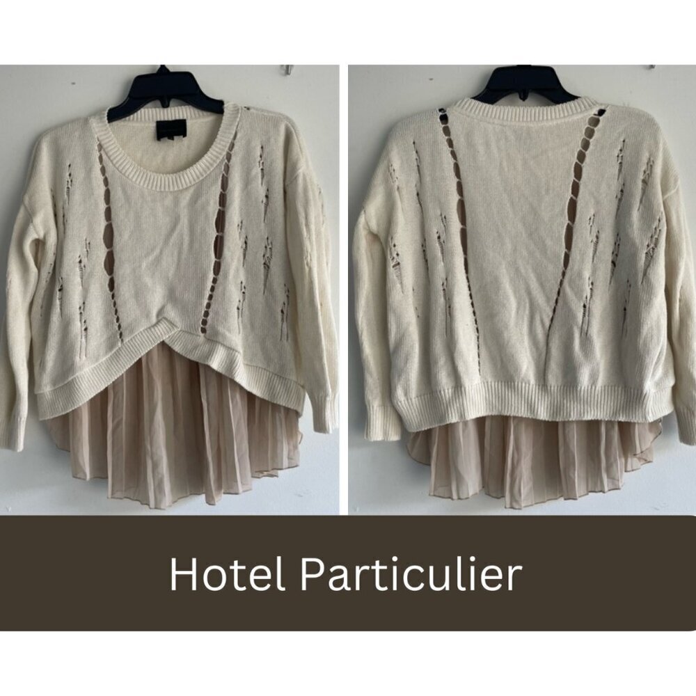 Hotel Particulier Cream and Tan Blouse Sweater - 22570